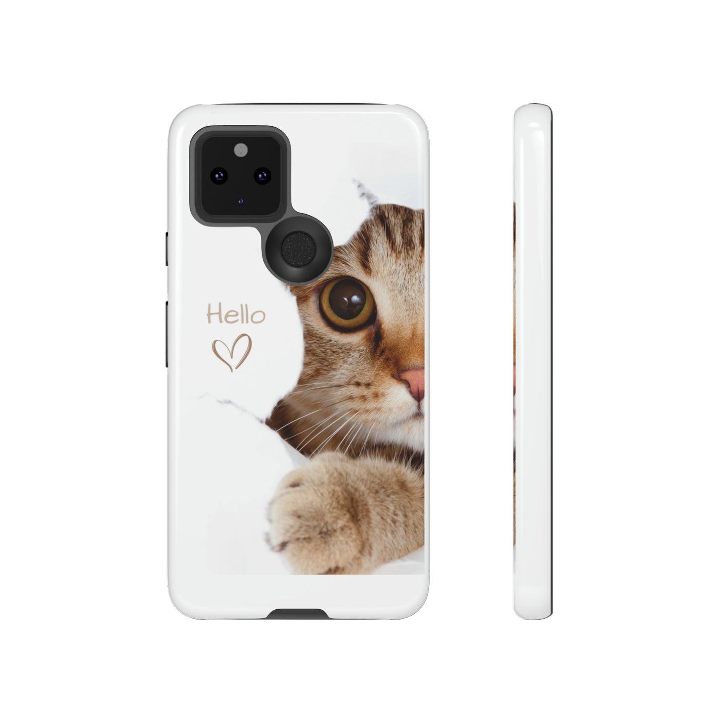 Hey Kitty with white background: 46-Tough Case iPhone series 15 14 13 12 11 X XR XS 8: Google series 7 6 5: Samsung series S23 S22 S21 S20 S10