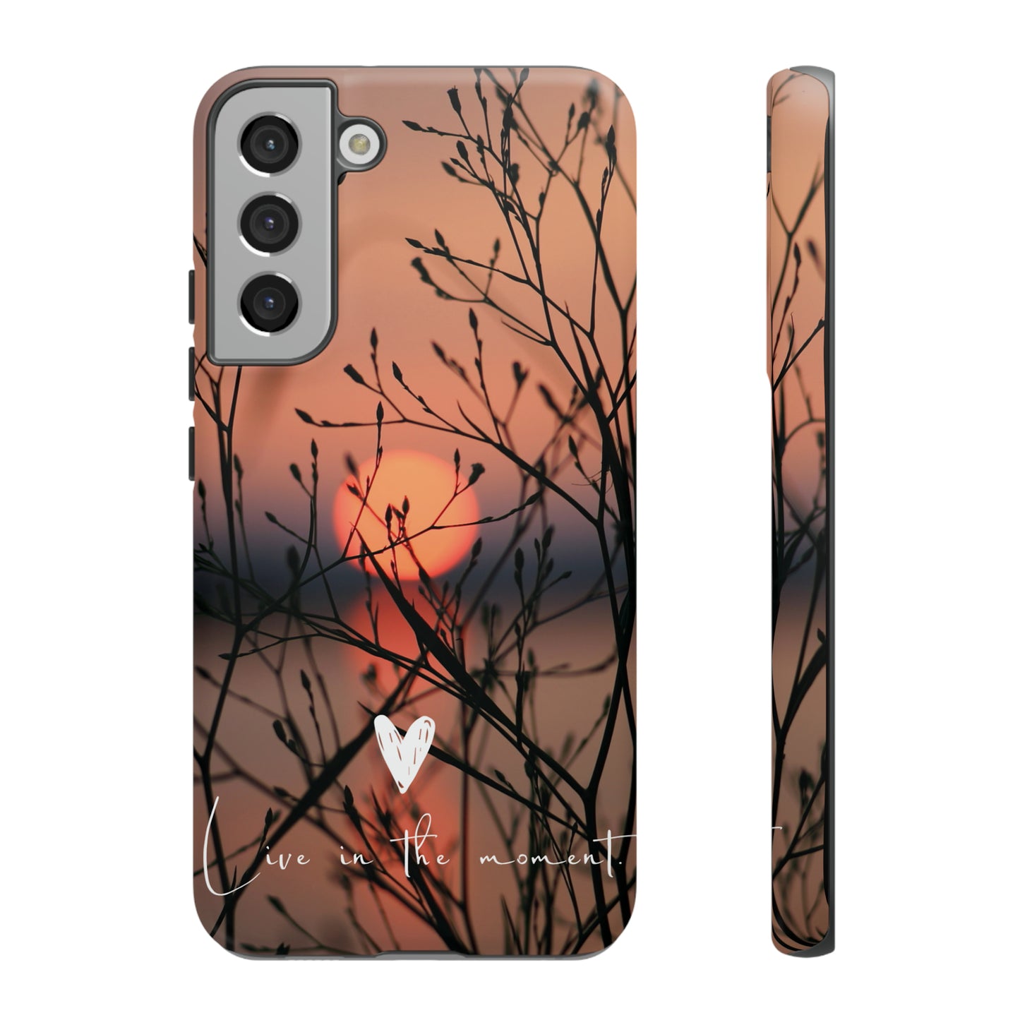 VIVID SUNSET FLORAL DESIGN with black background: 46-Tough Case iPhone series 15 14 13 12 11 X XR XS 8: Google series 7 6 5: Samsung series S23 S22 S21 S20 S10