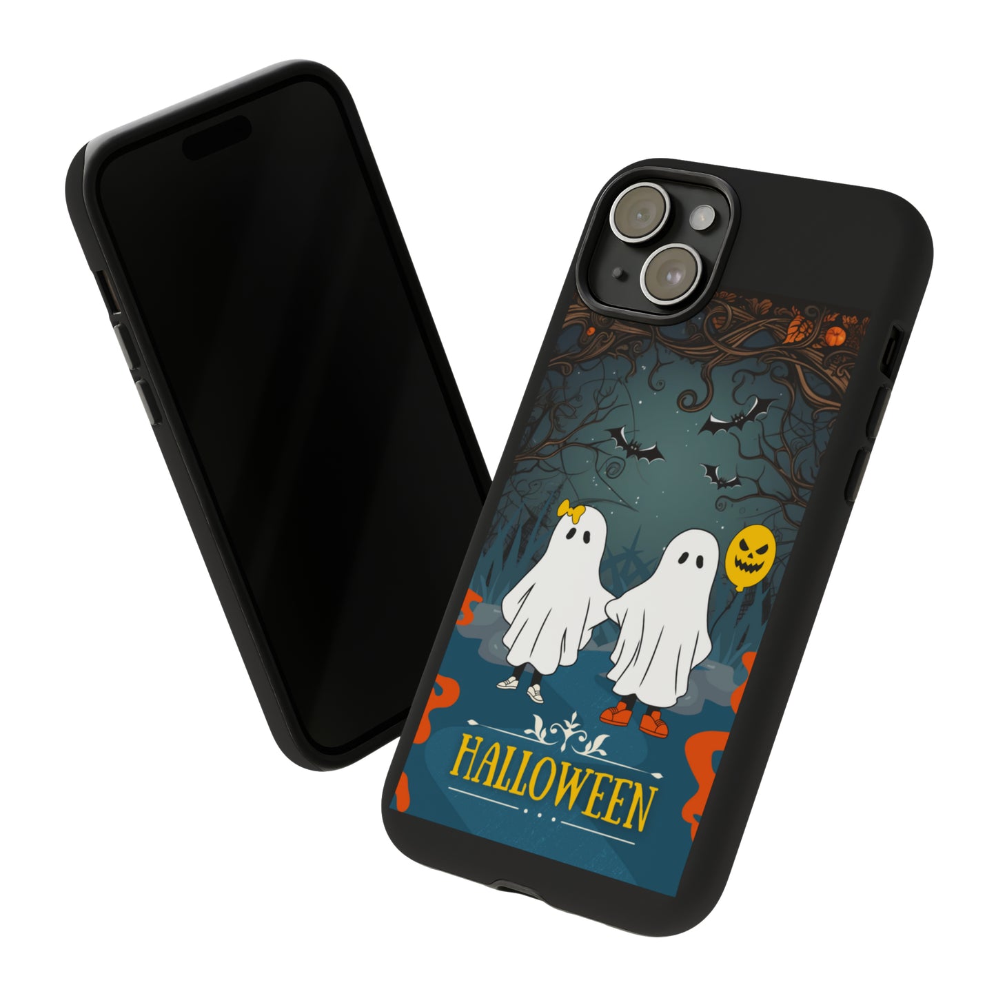 Ghosty with Black background: 46-Tough Case iPhone series 15 14 13 12 11 X XR XS 8: Google series 7 6 5: Samsung series S23 S22 S21 S20 S10