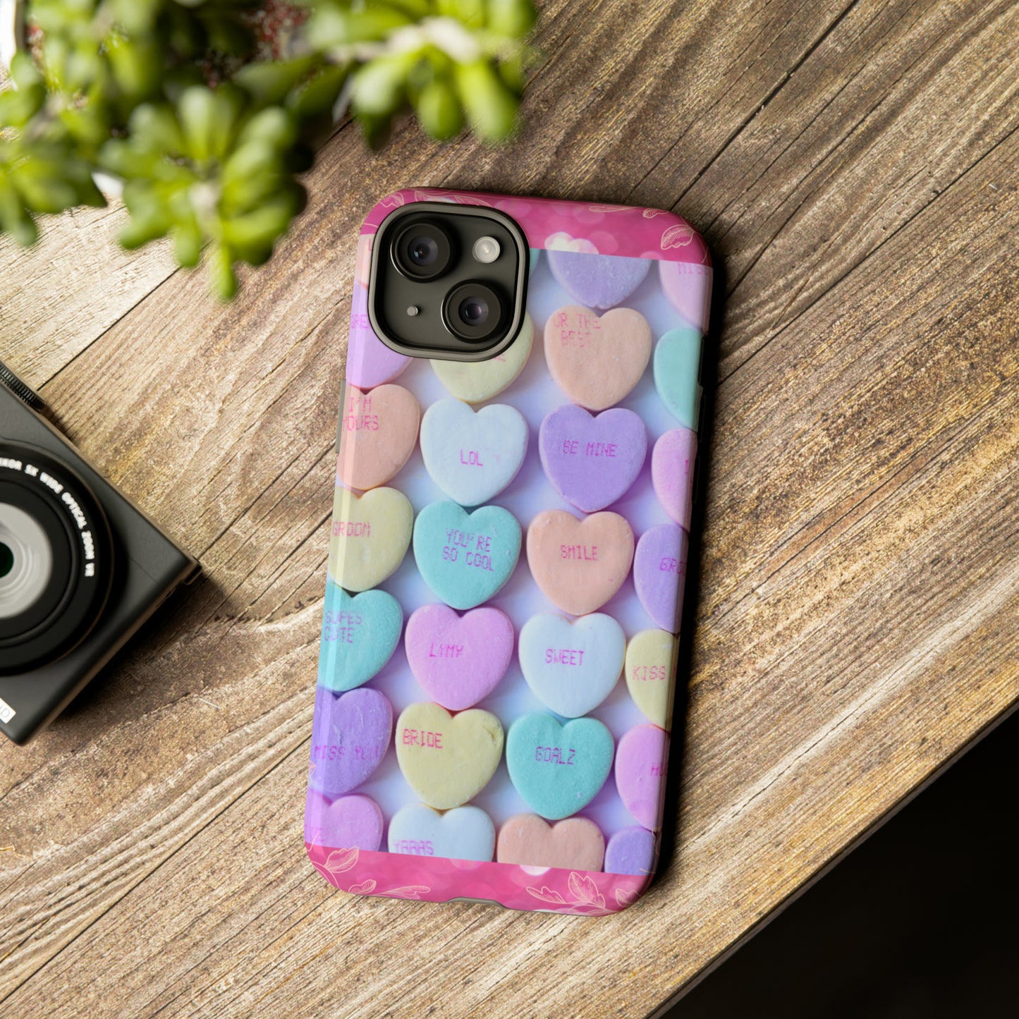 Candy Hearts: 46-Tough Case iPhone series 15 14 13 12 11 X XR XS 8: Google series 7 6 5: Samsung series S23 S22 S21 S20 S10