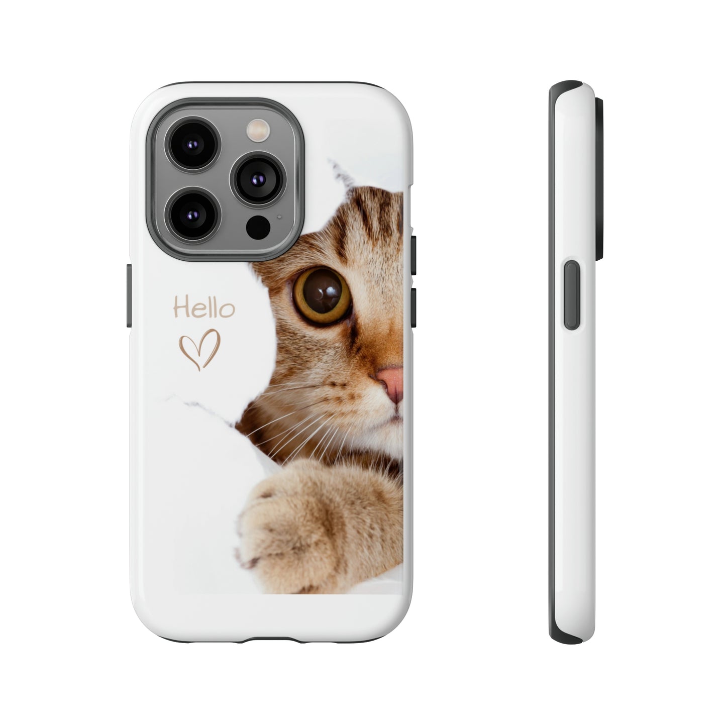 Hey Kitty with white background: 46-Tough Case iPhone series 15 14 13 12 11 X XR XS 8: Google series 7 6 5: Samsung series S23 S22 S21 S20 S10