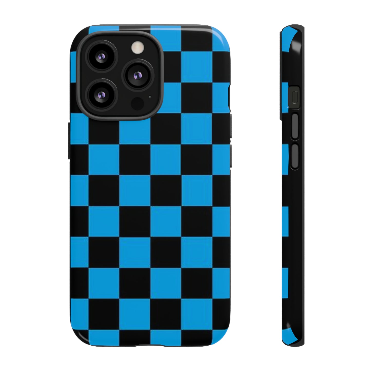 Blue and Black Checkers: 46-Tough Case iPhone series 15 14 13 12 11 X XR XS 8: Google series 7 6 5: Samsung series S23 S22 S21 S20 S10