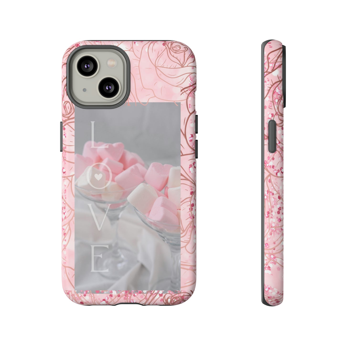 Pink Candy Love: 46-Tough Case iPhone series 15 14 13 12 11 X XR XS 8: Google series 7 6 5: Samsung series S23 S22 S21 S20 S10