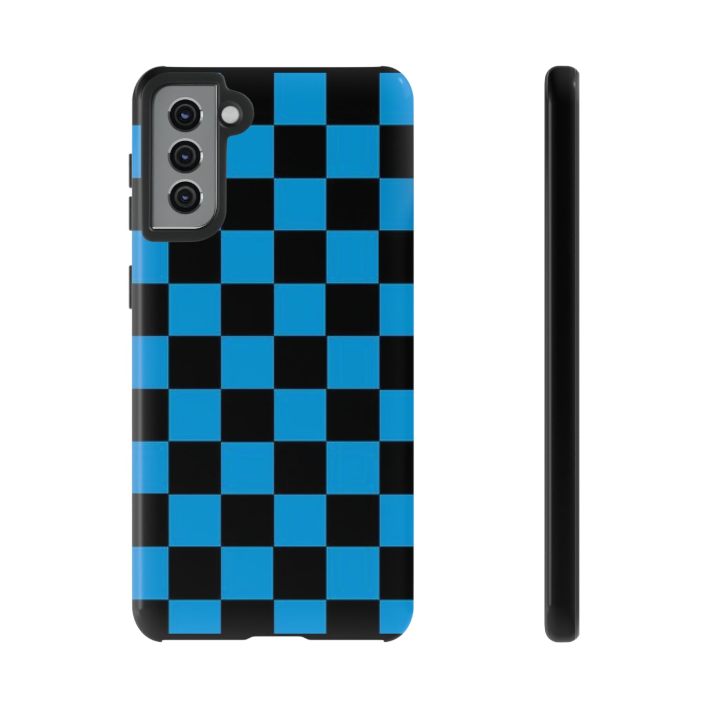 Blue and Black Checkers: 46-Tough Case iPhone series 15 14 13 12 11 X XR XS 8: Google series 7 6 5: Samsung series S23 S22 S21 S20 S10