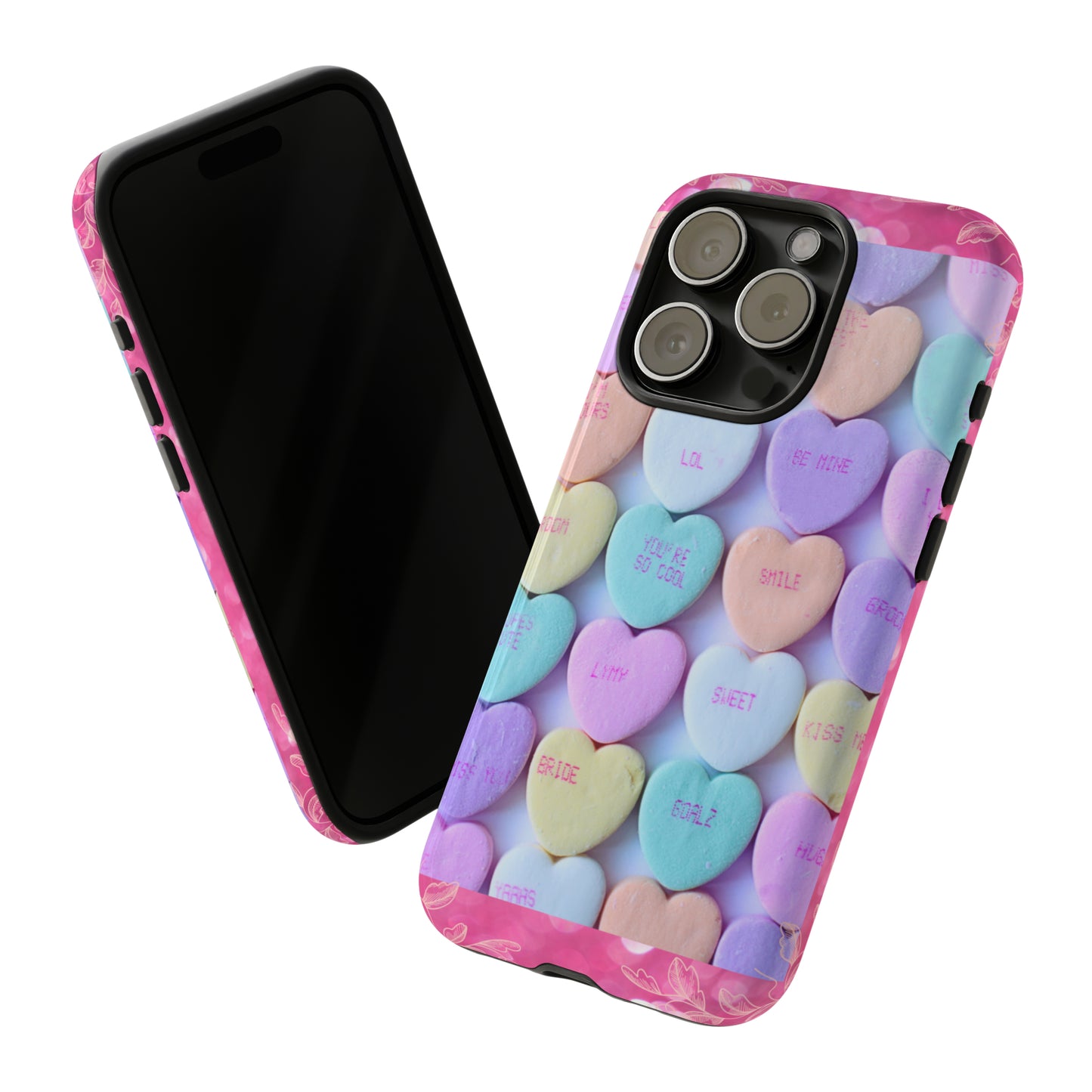 Candy Hearts: 46-Tough Case iPhone series 15 14 13 12 11 X XR XS 8: Google series 7 6 5: Samsung series S23 S22 S21 S20 S10