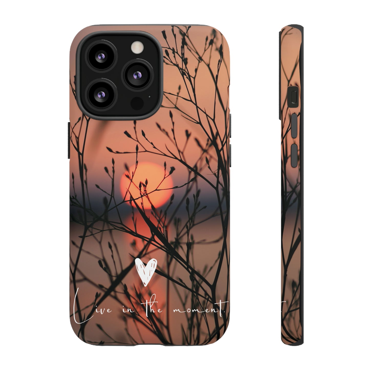 VIVID SUNSET FLORAL DESIGN with black background: 46-Tough Case iPhone series 15 14 13 12 11 X XR XS 8: Google series 7 6 5: Samsung series S23 S22 S21 S20 S10